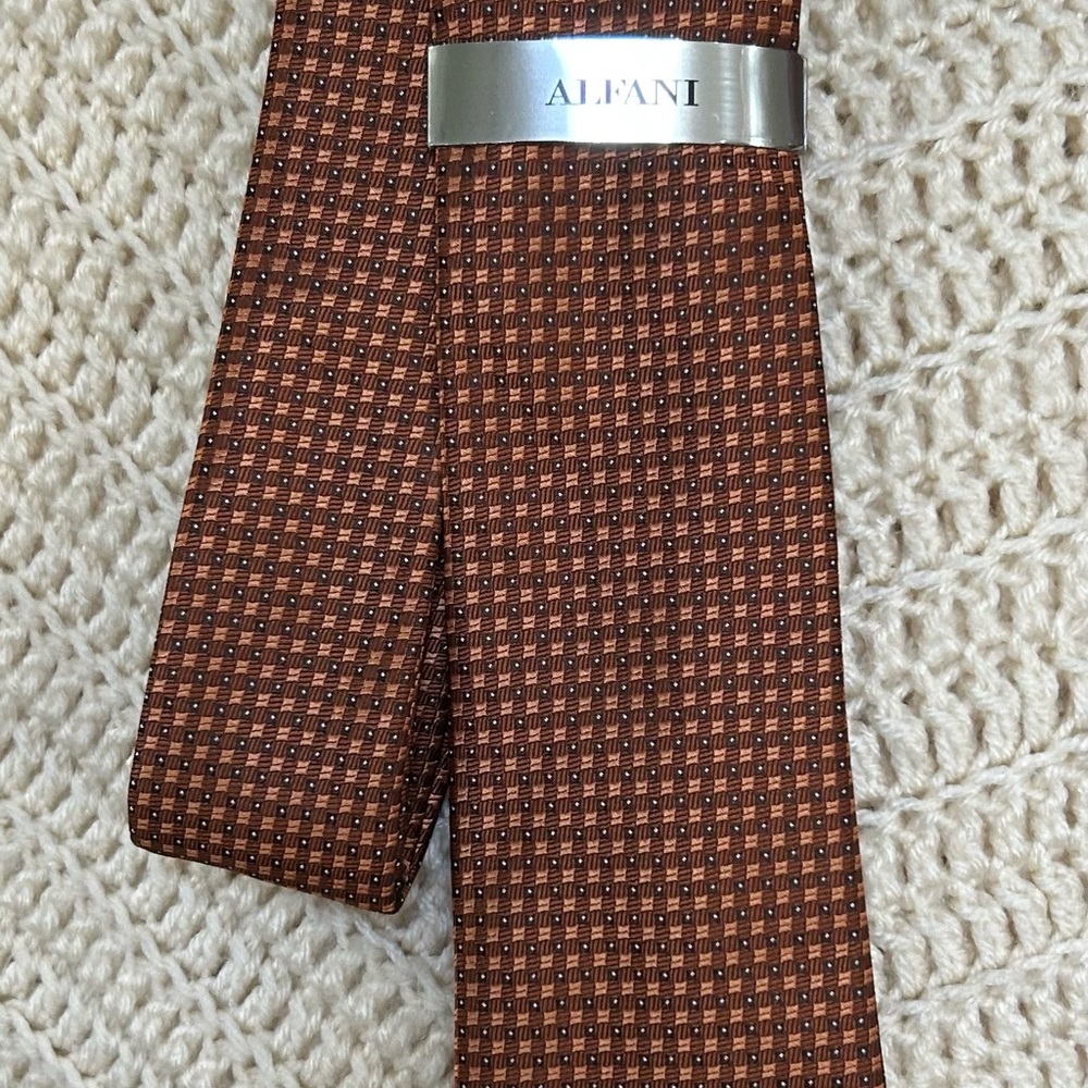 Alfani Cognac Neck Tie: NWT 
$55 Retail